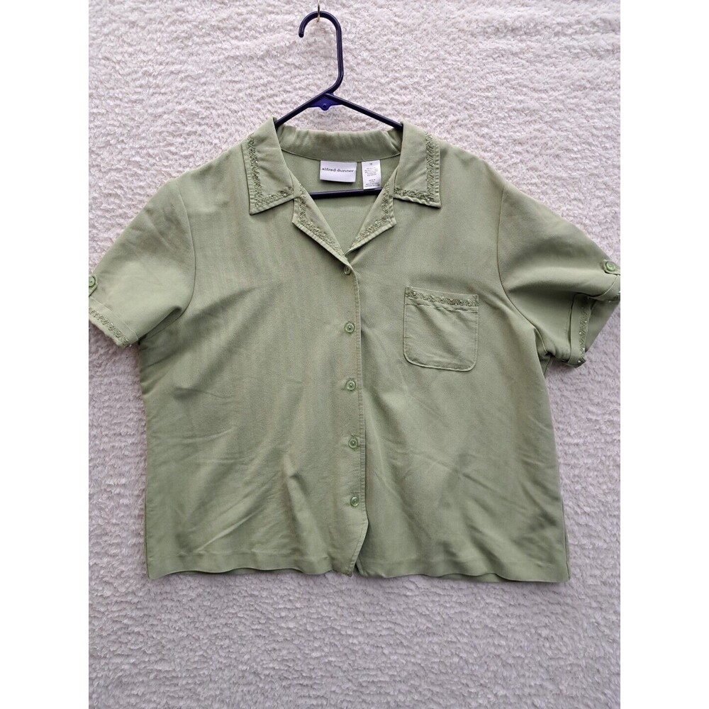 Alfred Dunner Green Short Sleeve Blouse
